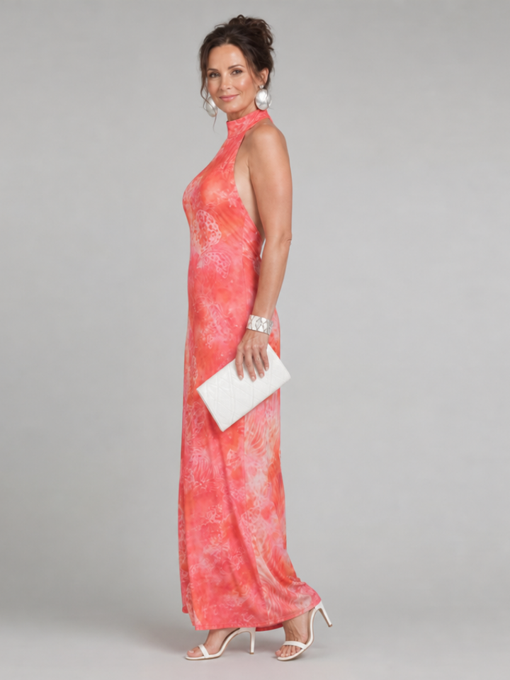 Juana | Vestido Largo Halter Estampado