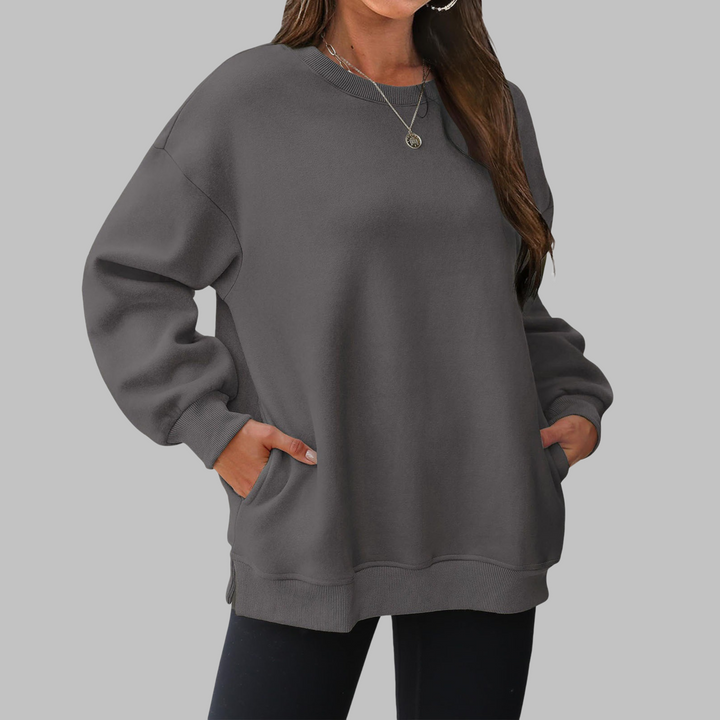 Medgi | Suéter de manga larga oversized con cuello redondo
