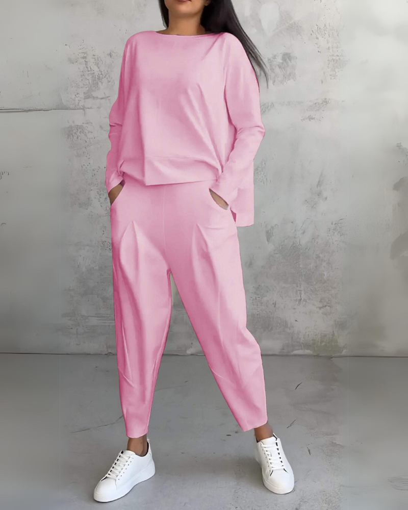 Jackquelin | Conjunto Elegante de Lounge – Top y Pantalones Chic a Juego