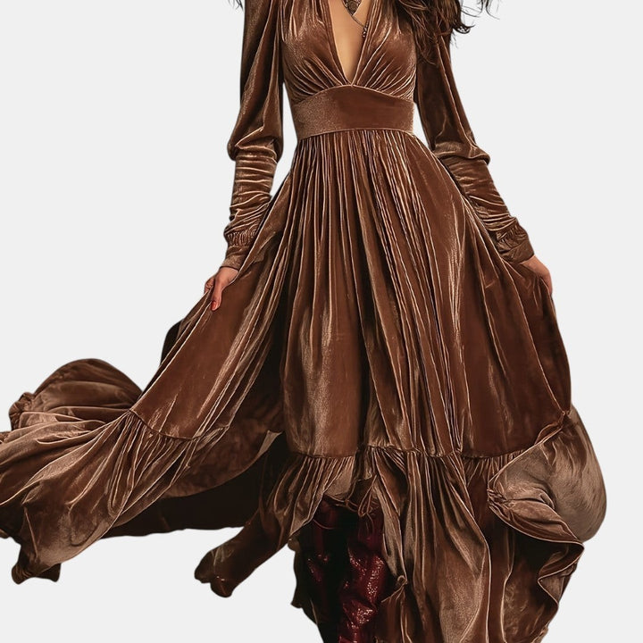 Salomé | Vestido Maxi de Terciopelo Elegante