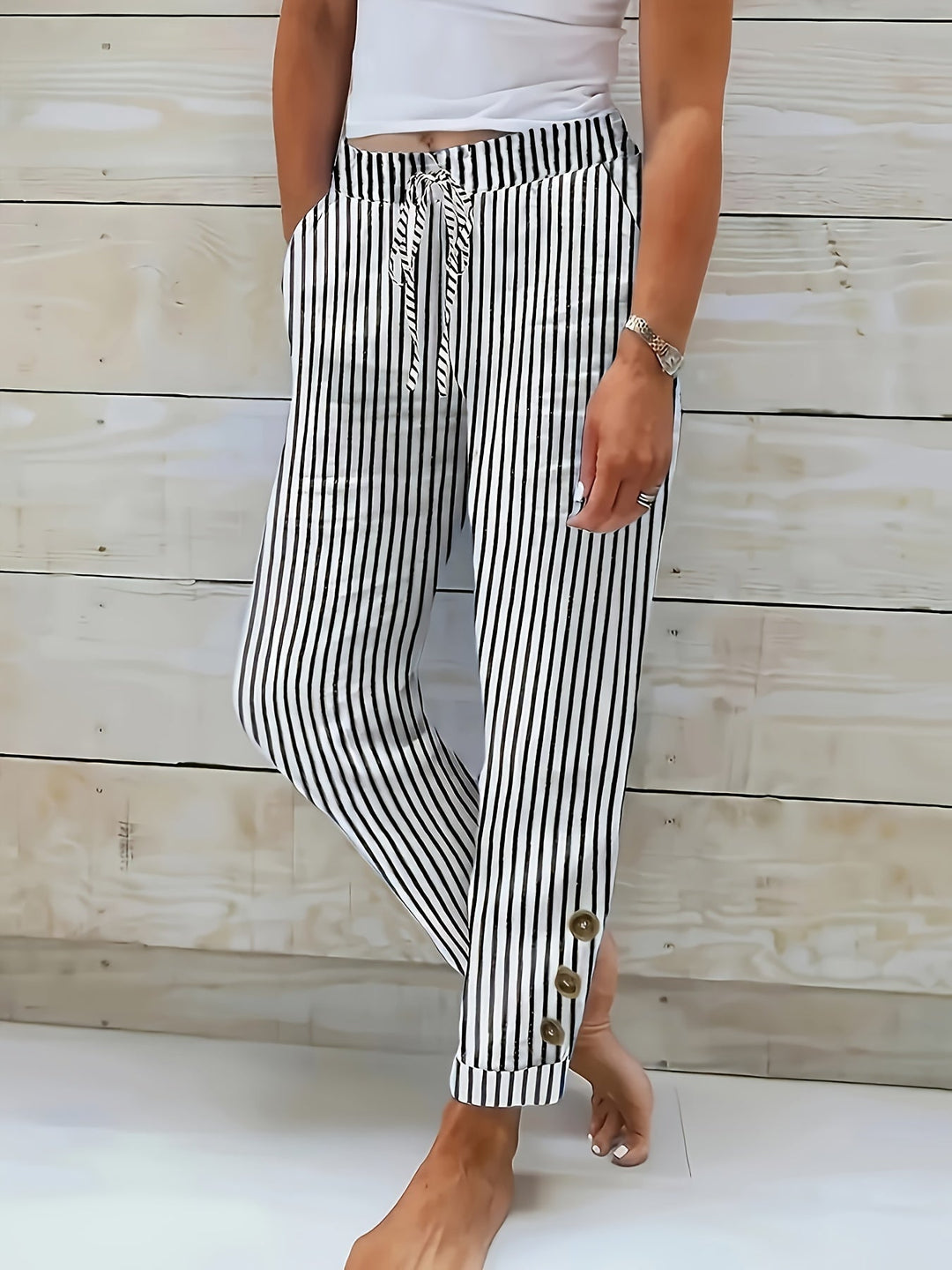 Raquelle | Pantalones de rayas casuales
