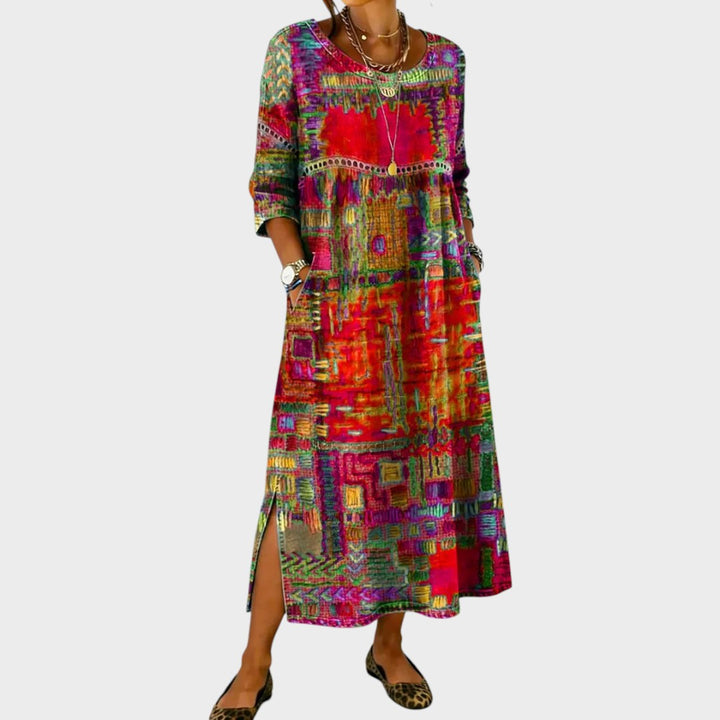 Fátima | Vestido Maxi Boho Estampado
