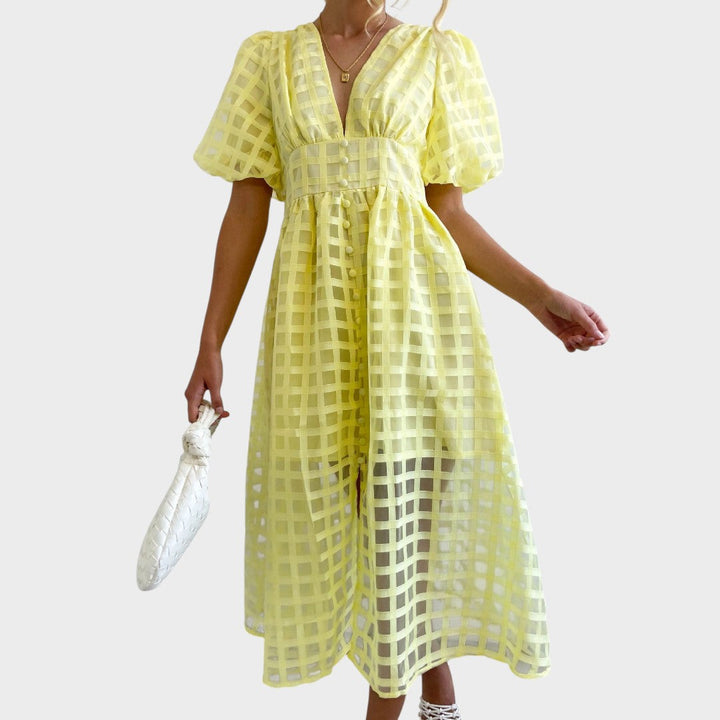 Julia | Vestido de Encaje con Mangas Campana