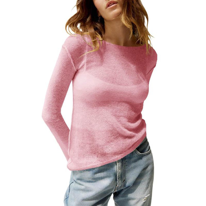 Mharla | Blusa de Manga Larga Transparente Ligera para Verano