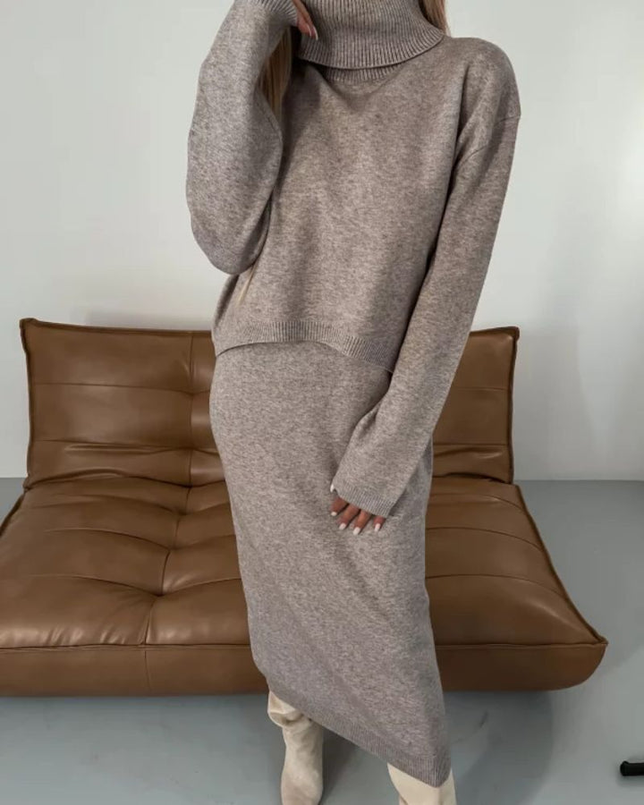 Darla | Conjunto de Punto Elegante – Vestido de Punto Coordinado y Top