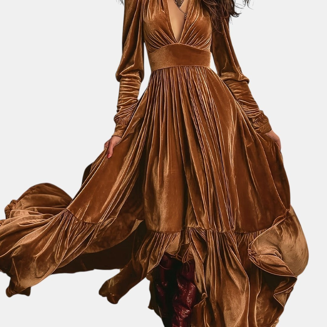 Salomé | Vestido Maxi de Terciopelo Elegante