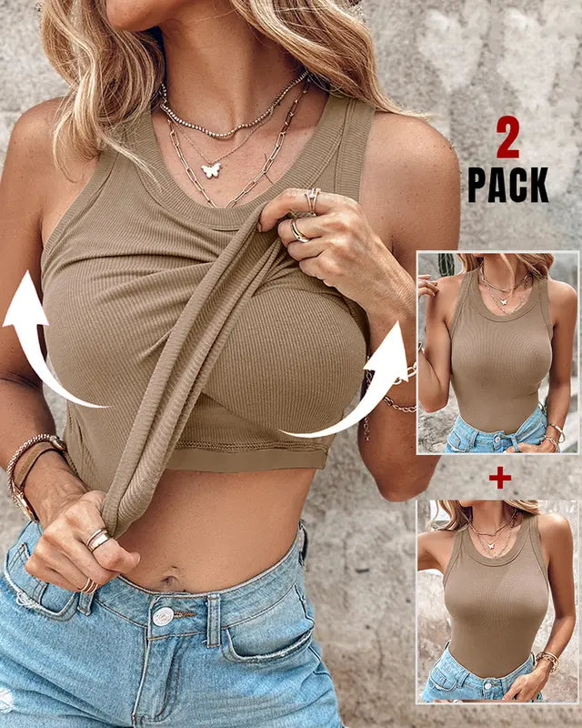 Dasha | Camiseta sin mangas con sujetador incorporado (Paquete de 2)