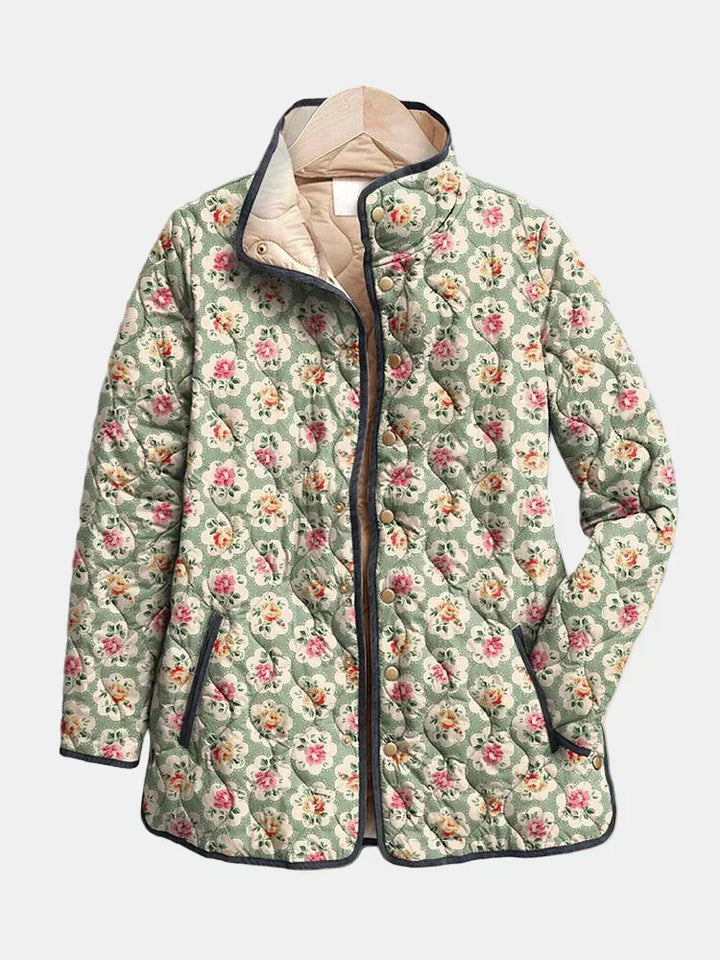 Aveline | Chaqueta Acolchada con Estampado Floral Vintage