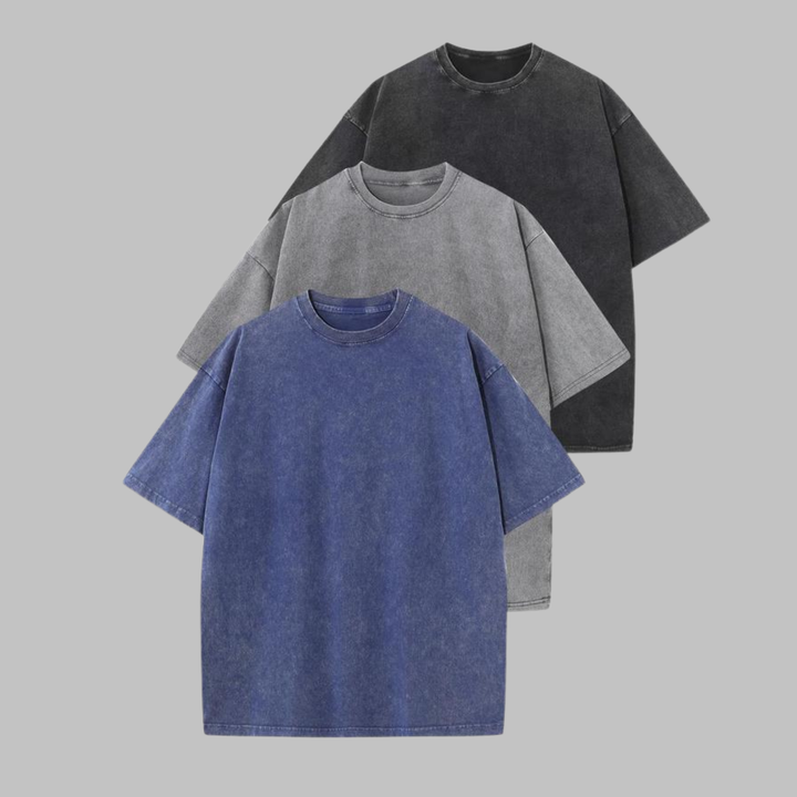 Afina | Camiseta Unisex de Cuello Redondo Oversized Lavada para Mujeres