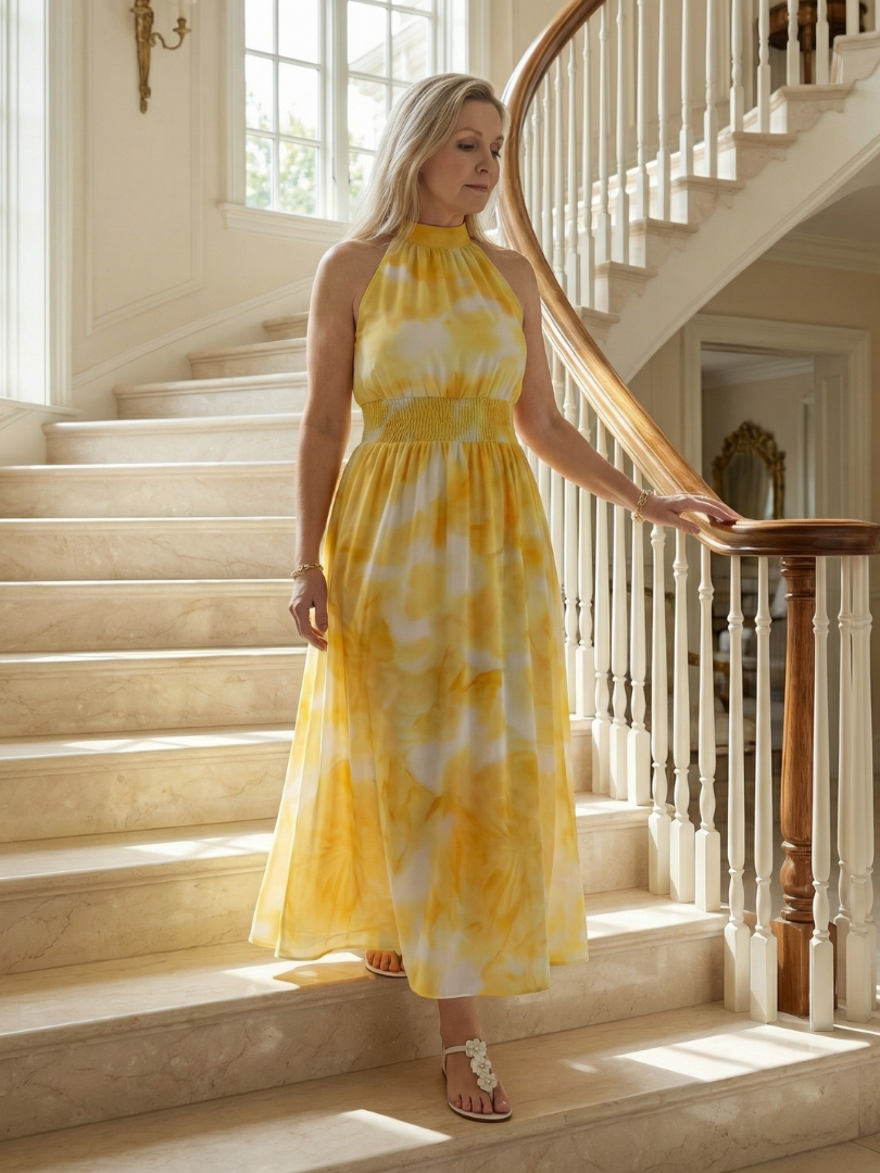 Giuliana | Vestido Midi Halter Fruncido