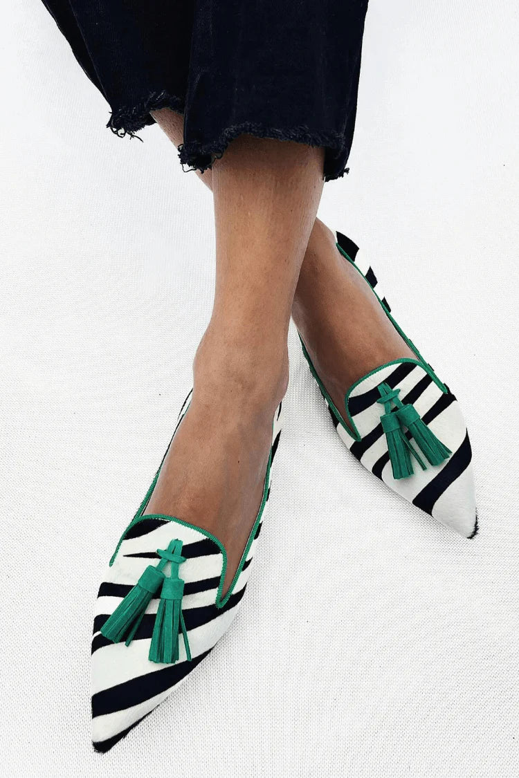 Riane | Mocasines Cebra Verde