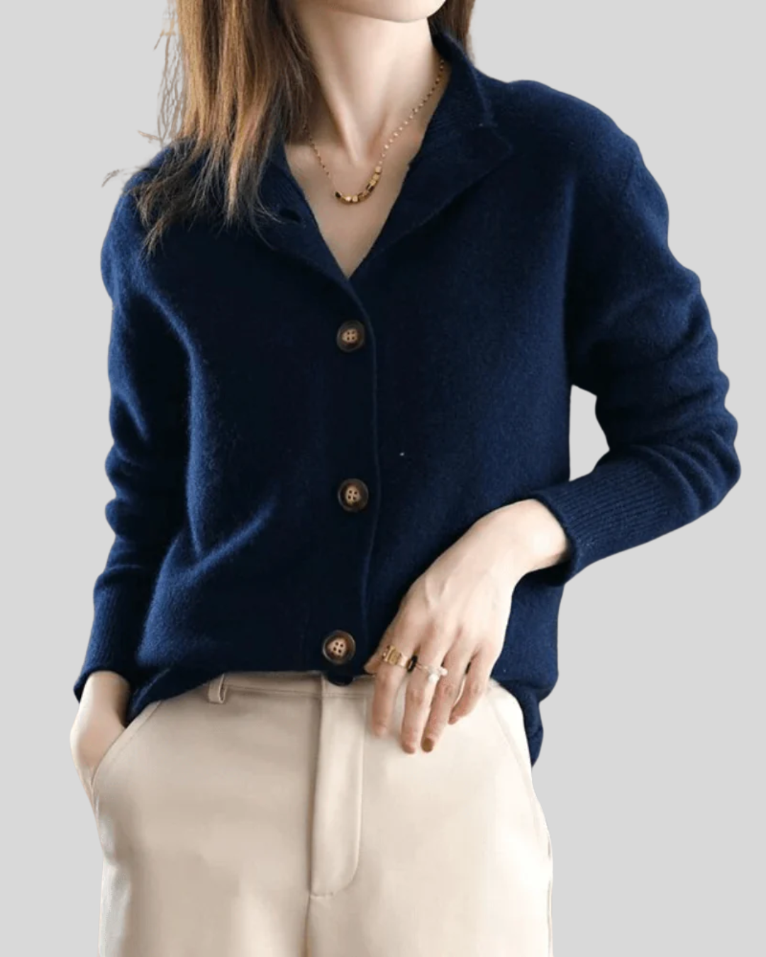 Claire | Cárdigan de Cachemira en Estilo Retro