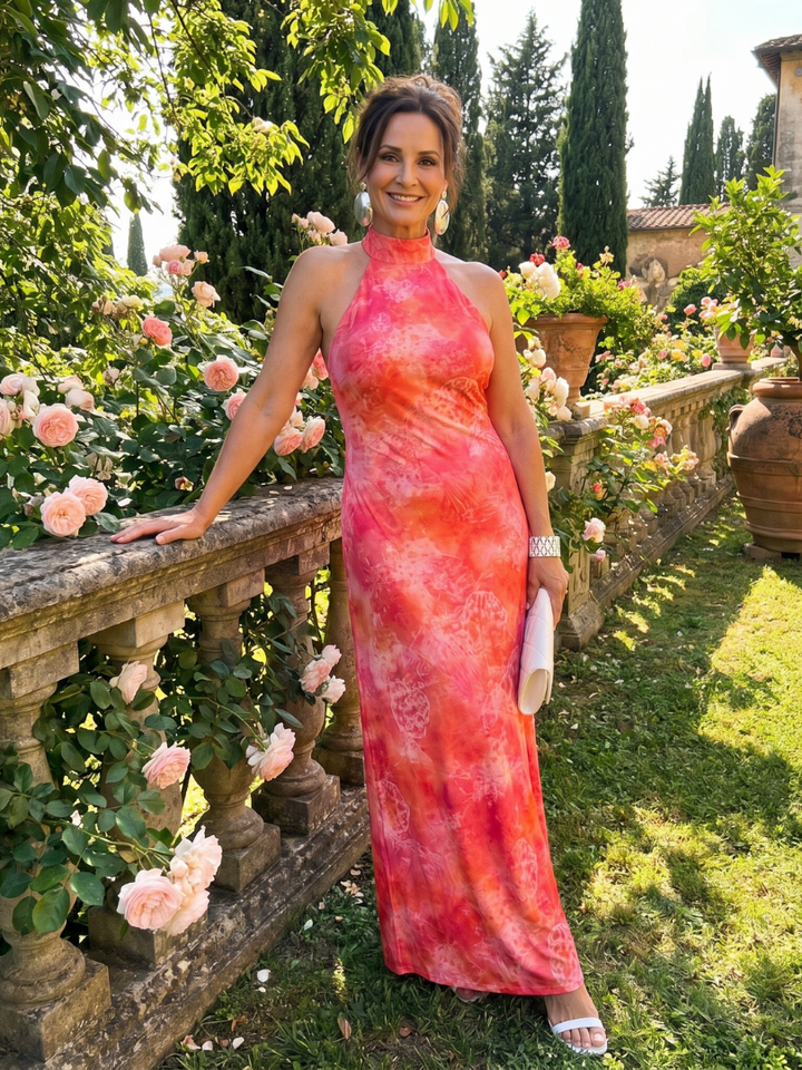 Juana | Vestido Largo Halter Estampado