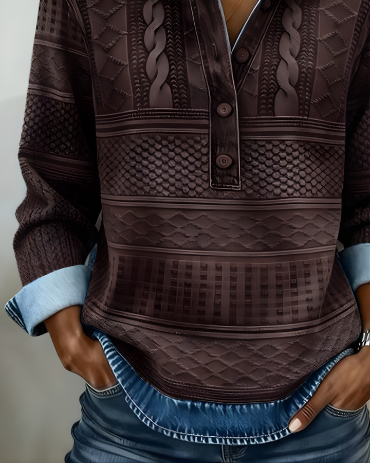 Sudadera con Cuello y Media Botón Rowan