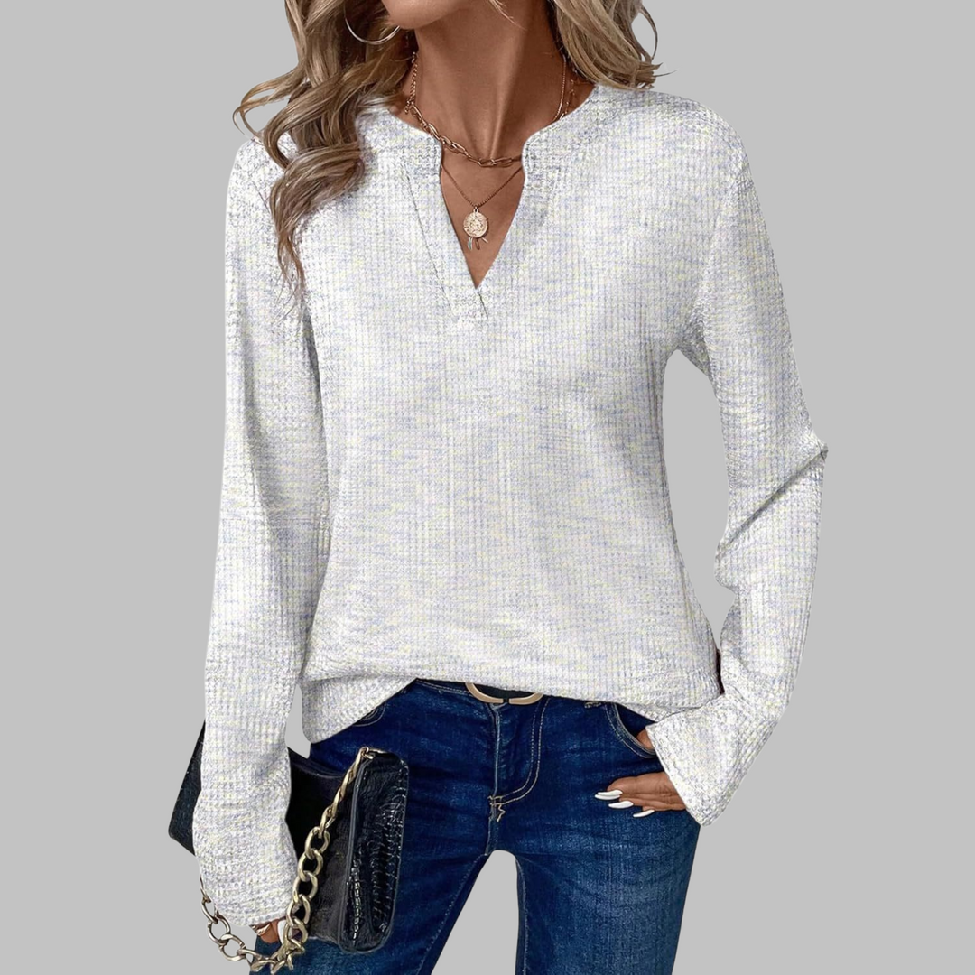 Shuka | Blusa de Manga Larga con Escote en V para Mujeres