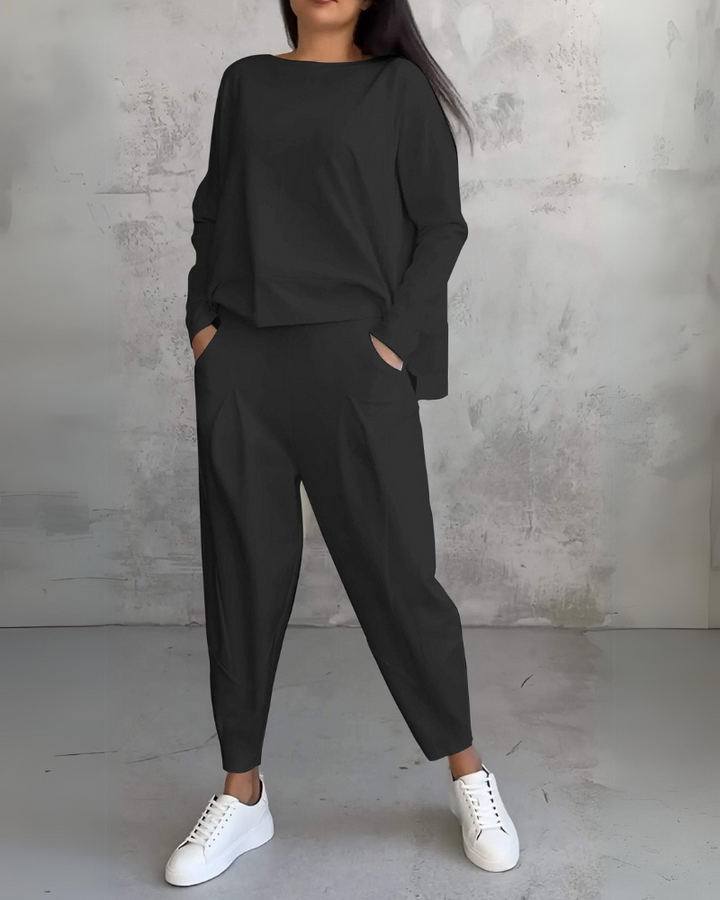 Jackquelin | Conjunto Elegante de Lounge – Top y Pantalones Chic a Juego