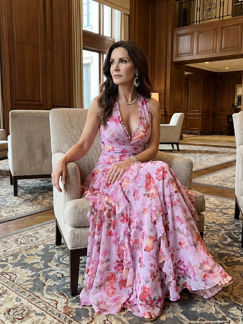 Yamila | Vestido Largo Halter Floral
