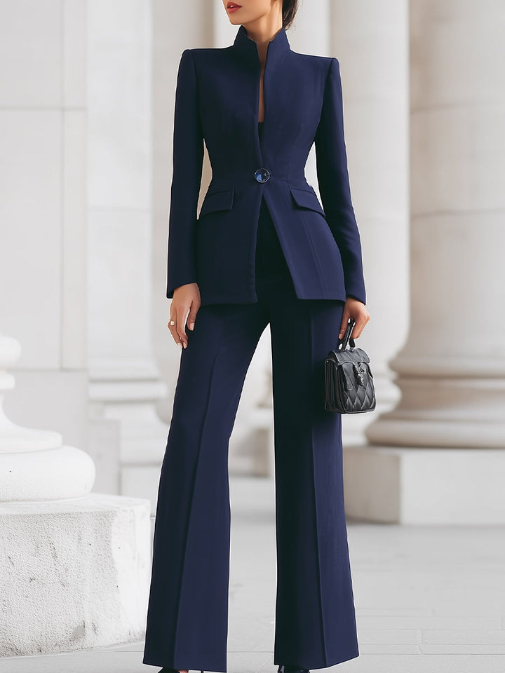 Conjunto Flora | de Dos Piezas – Blazer Ajustado y Pantalones de Pierna Ancha