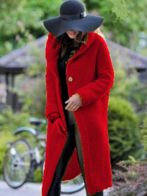 Kinsley | Abrigo con Capucha de Hombro Caído Texturizado para Otoño e Invierno