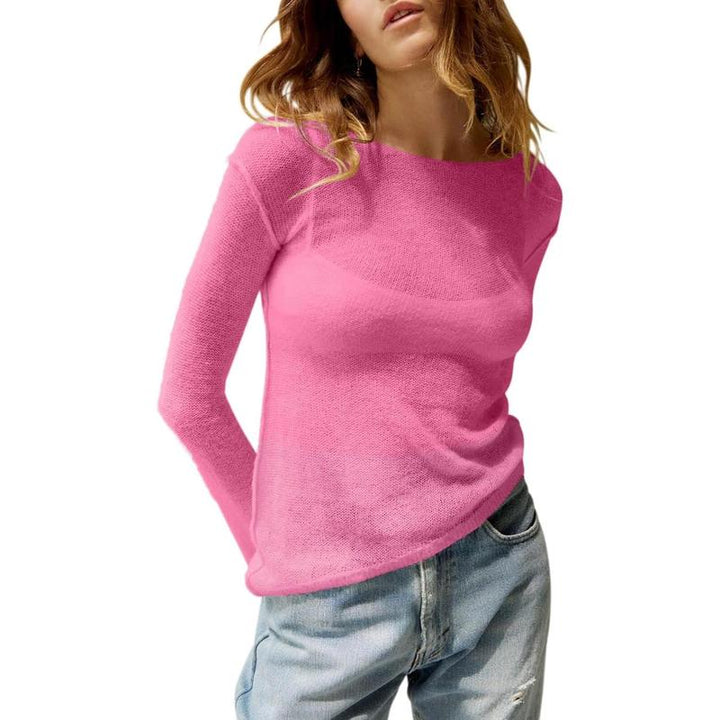 Mharla | Blusa de Manga Larga Transparente Ligera para Verano