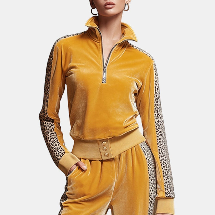 Rosa | Conjunto Lounge Leopardo de Terciopelo