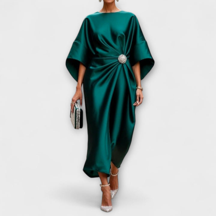 Martina | Vestido Largo de Satén con Lentejuelas