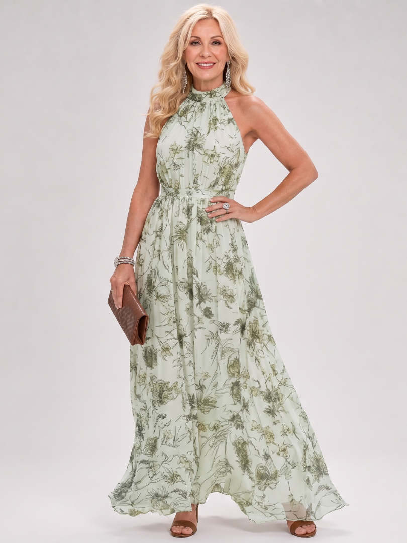 Selena | Vestido Midi Floral con Falda Fluida