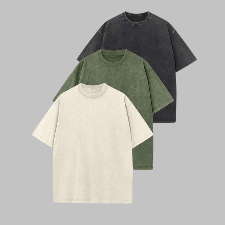 Afina | Camiseta Unisex de Cuello Redondo Oversized Lavada para Mujeres