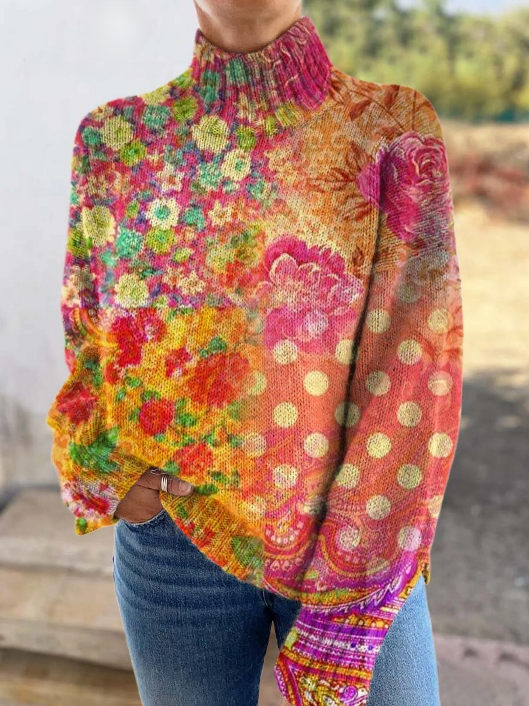 Abbie | Suéter Cuello Alto Floral