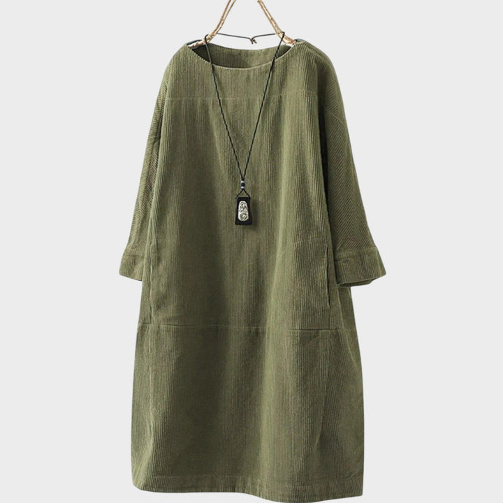 Delia | Vestido de Pana con Mangas 3/4