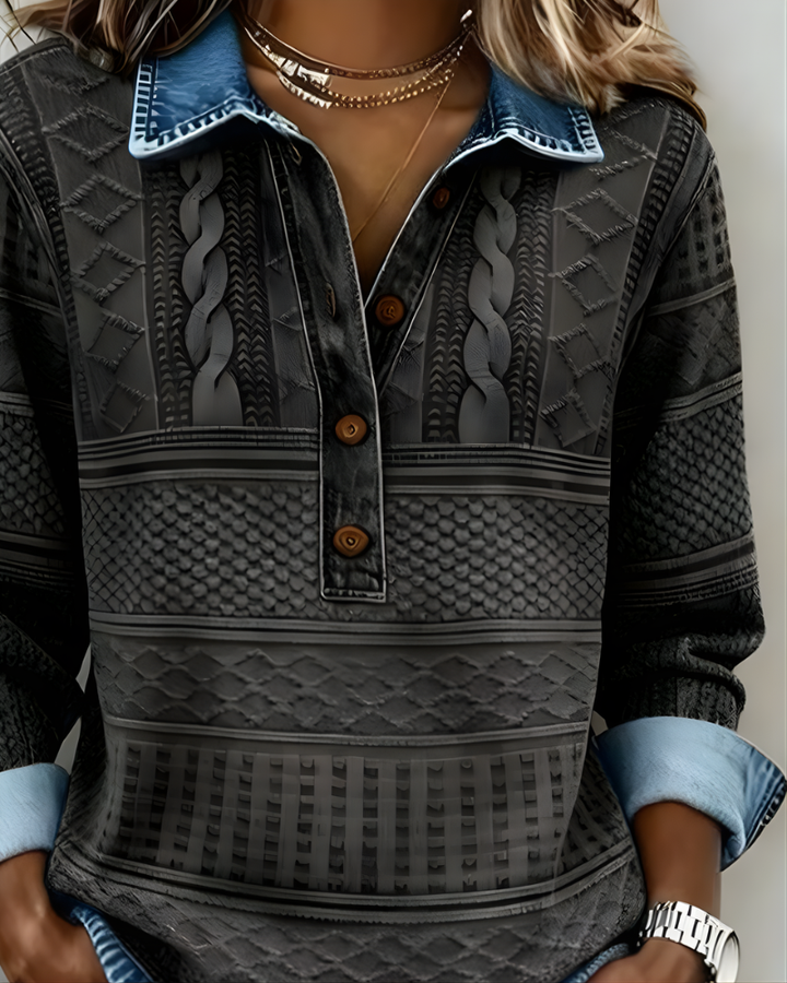 Sudadera con Cuello y Media Botón Rowan