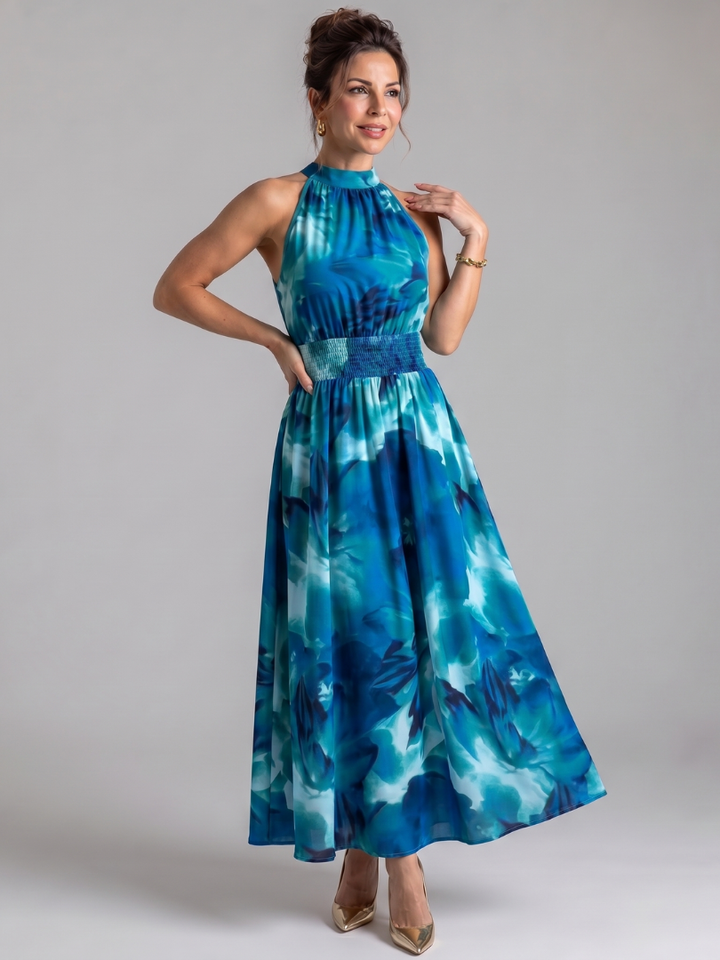 Abigail | Vestido Midi con Estampado Abstracto