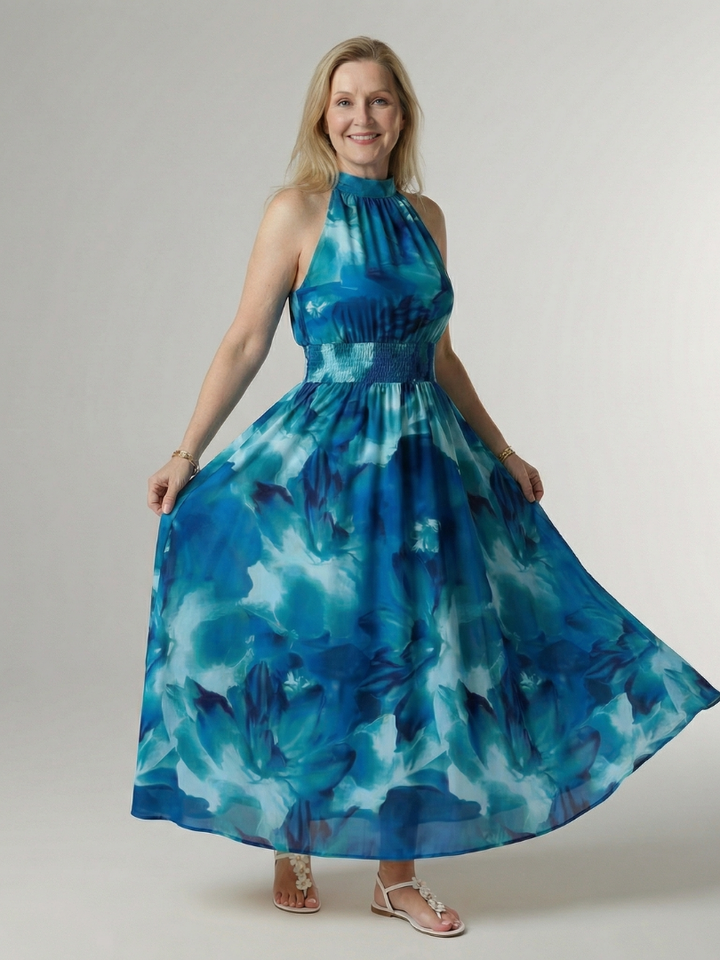 Giuliana | Vestido Midi Halter Fruncido