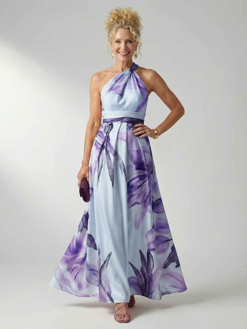 Guadalupe | Vestido Largo Floral con Escote Halter