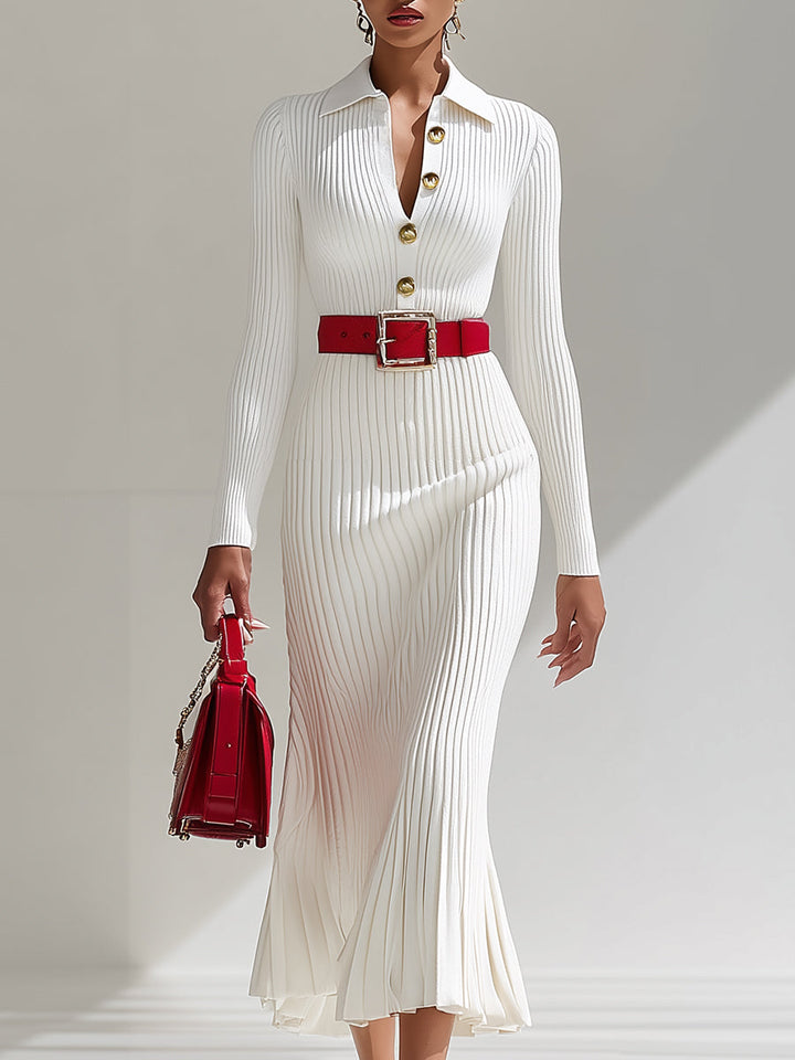 Rosalba | Vestido Maxi de Lana Blanca Elegante