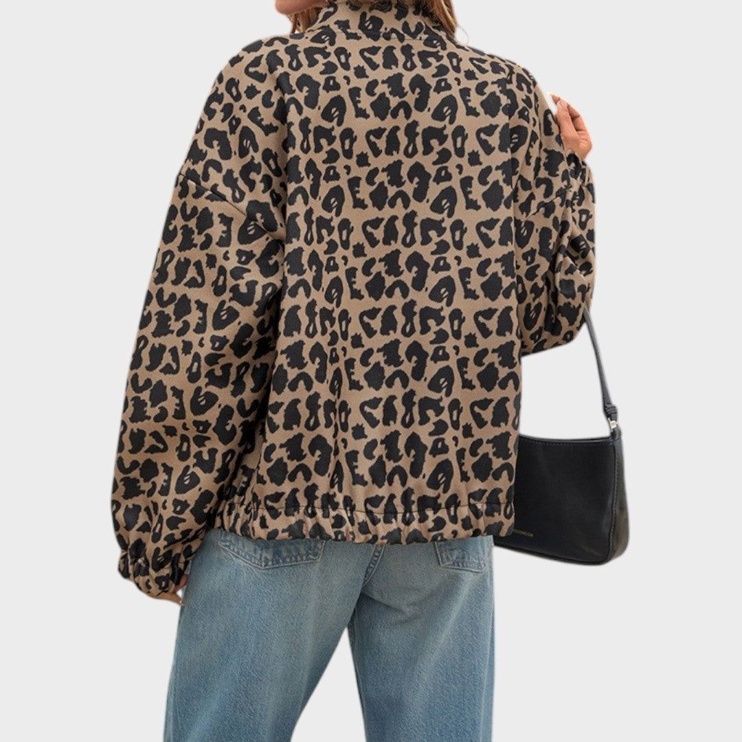 Lucrecia | Campera Bomber con Estampado Leopardo