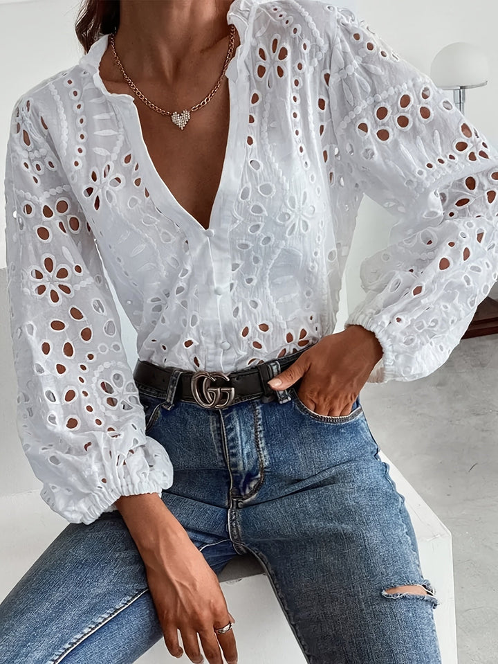 Delia | Blusa Bordada Manga Larga