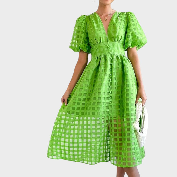 Julia | Vestido de Encaje con Mangas Campana