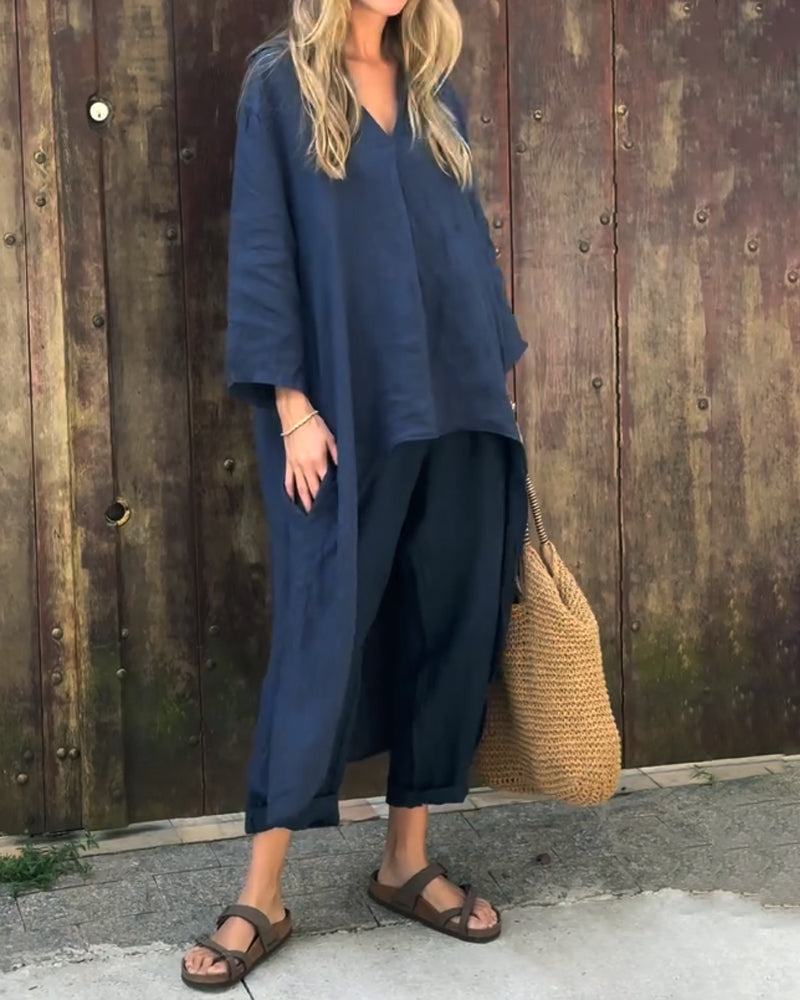Carolyn | Conjunto Chic y Cómodo – Top Coordinado y Pantalones de Corte Relajado