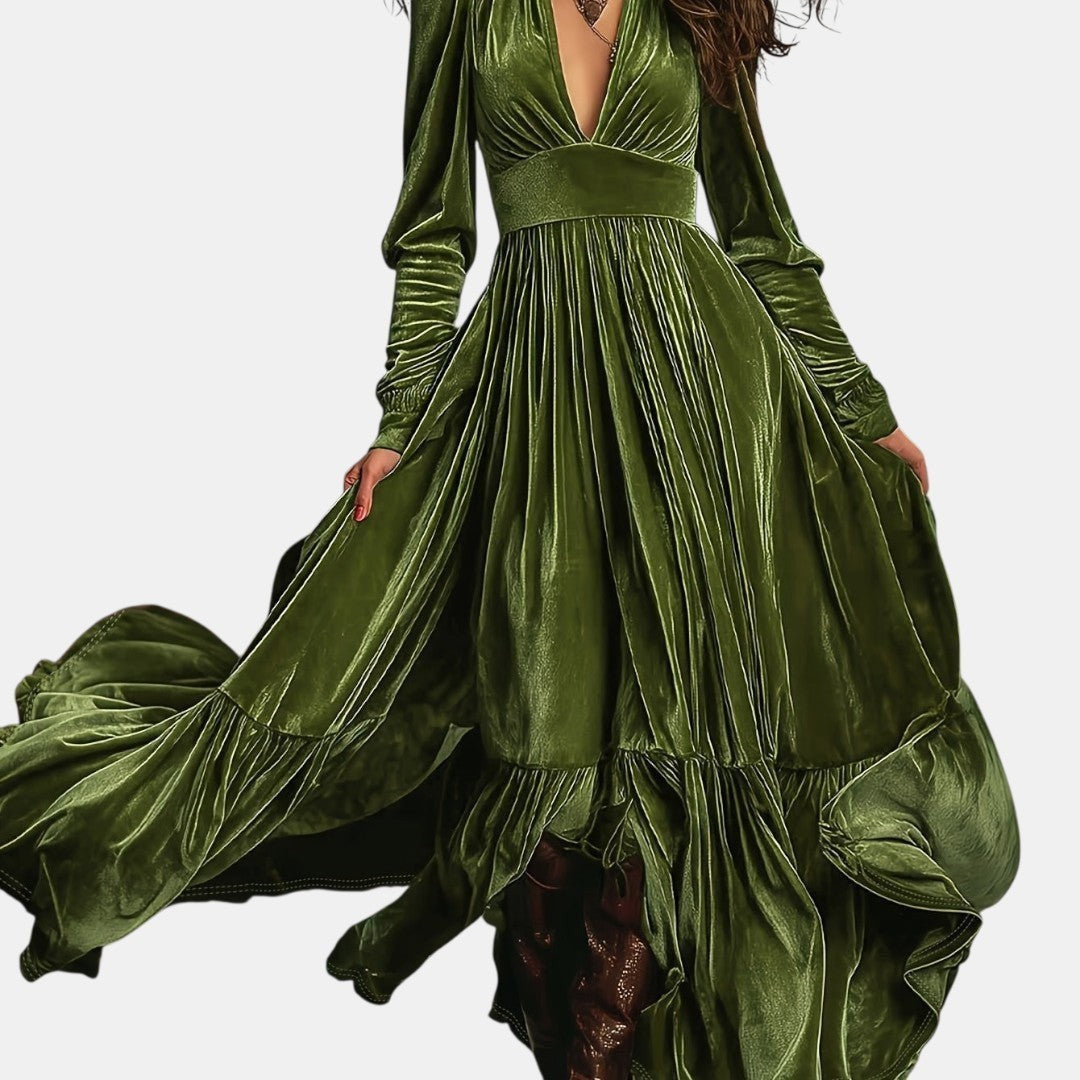 Salomé | Vestido Maxi de Terciopelo Elegante