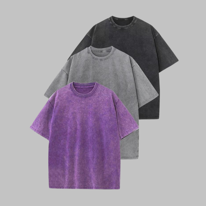 Afina | Camiseta Unisex de Cuello Redondo Oversized Lavada para Mujeres