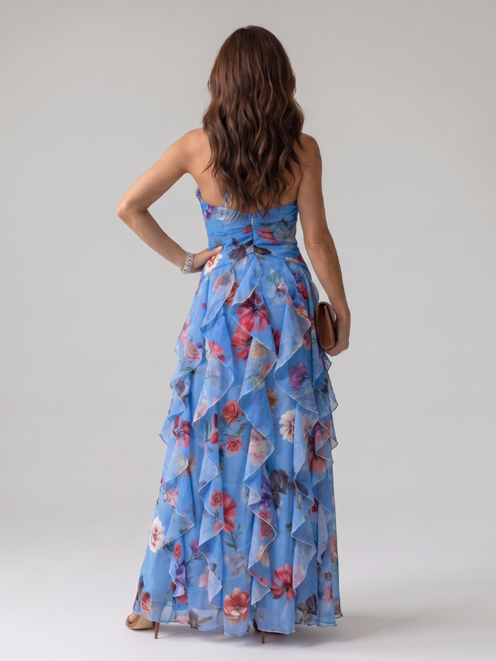 Yamila | Vestido Largo Halter Floral