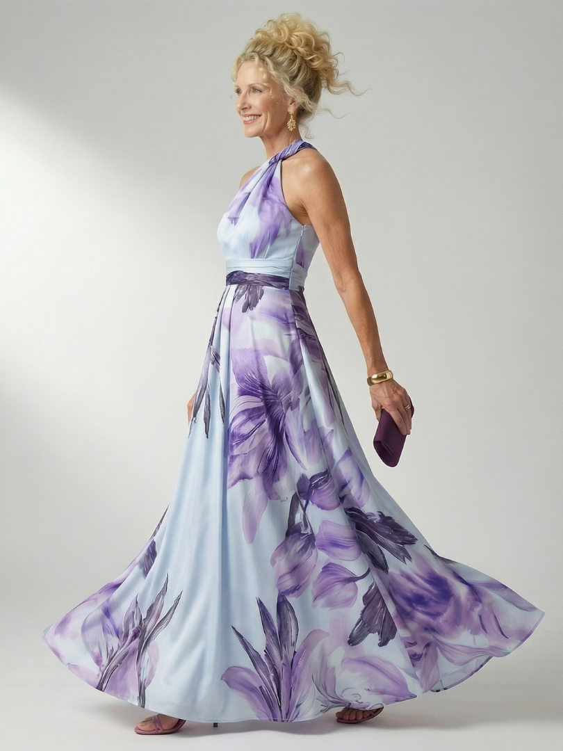 Guadalupe | Vestido Largo Floral con Escote Halter