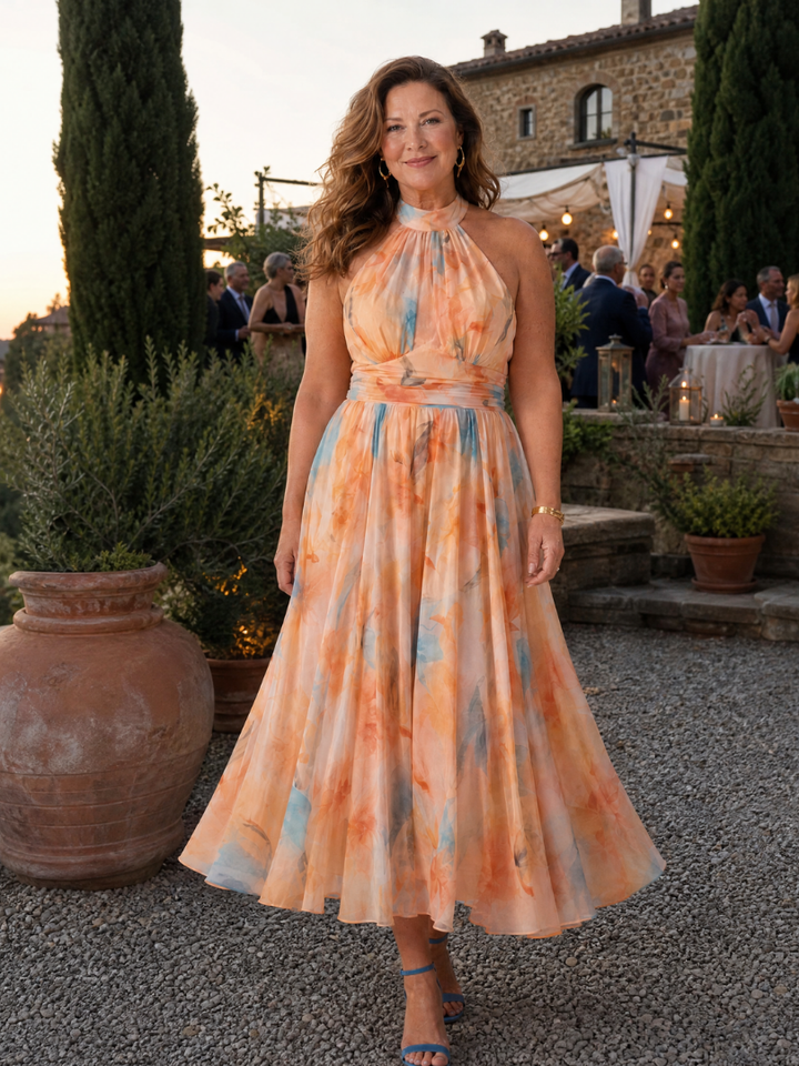 Paloma | Vestido Midi Halter Suave