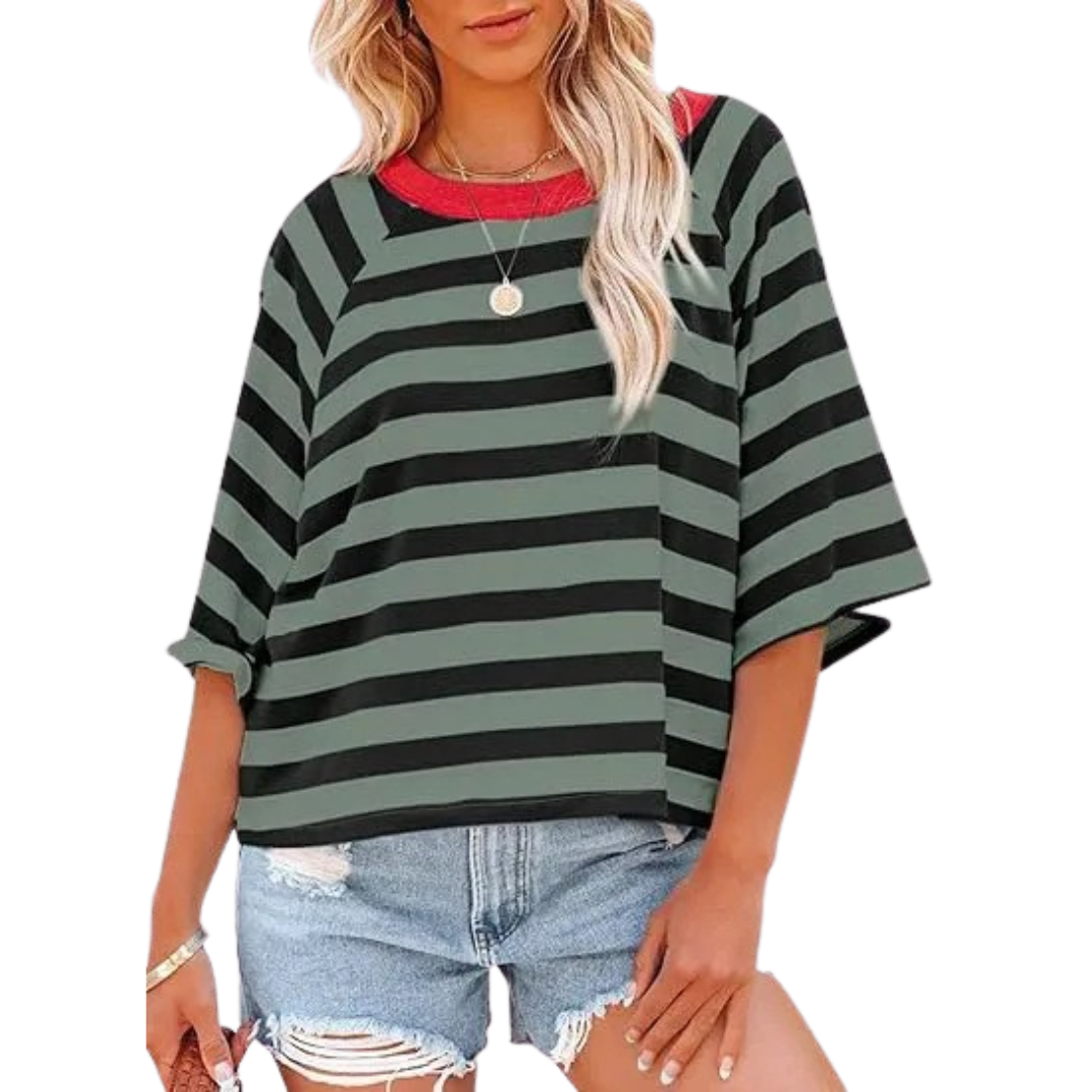 Maosie | Top de Verano de Cuello Redondo Holgado y a la Moda