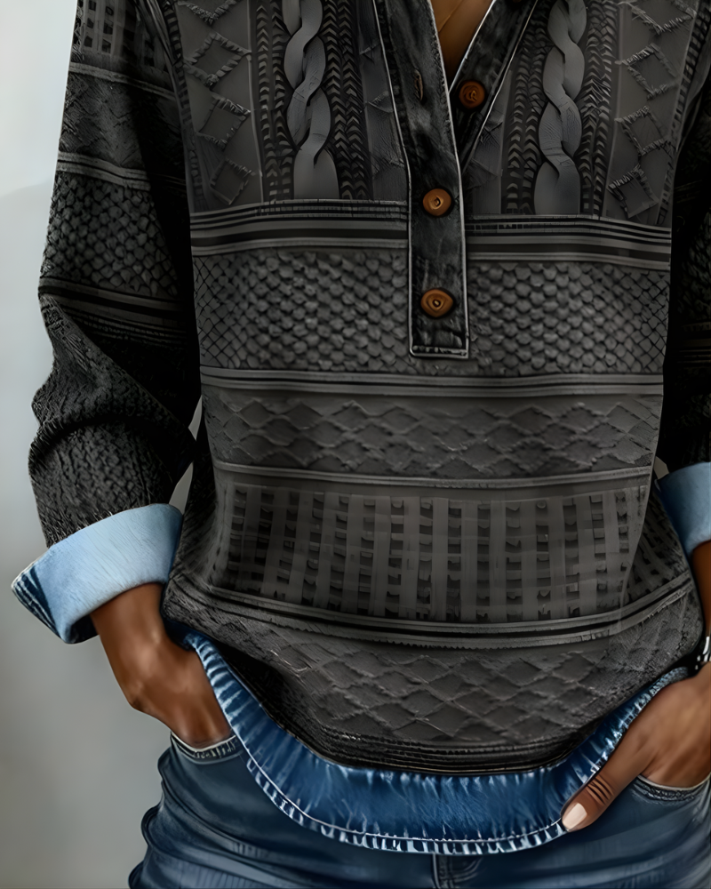 Sudadera con Cuello y Media Botón Rowan