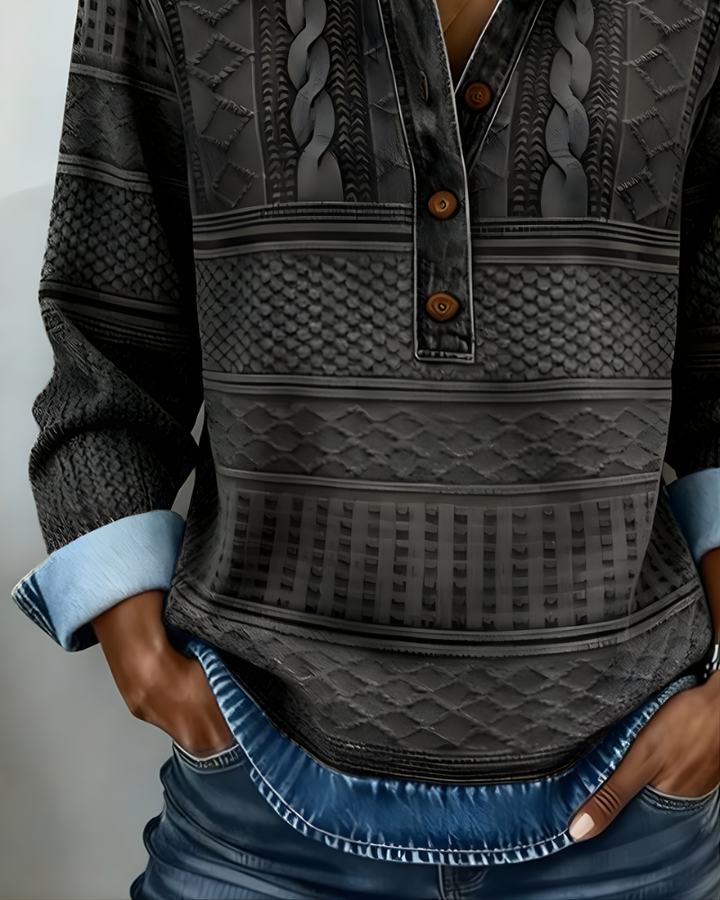 Sudadera con Cuello y Media Botón Rowan