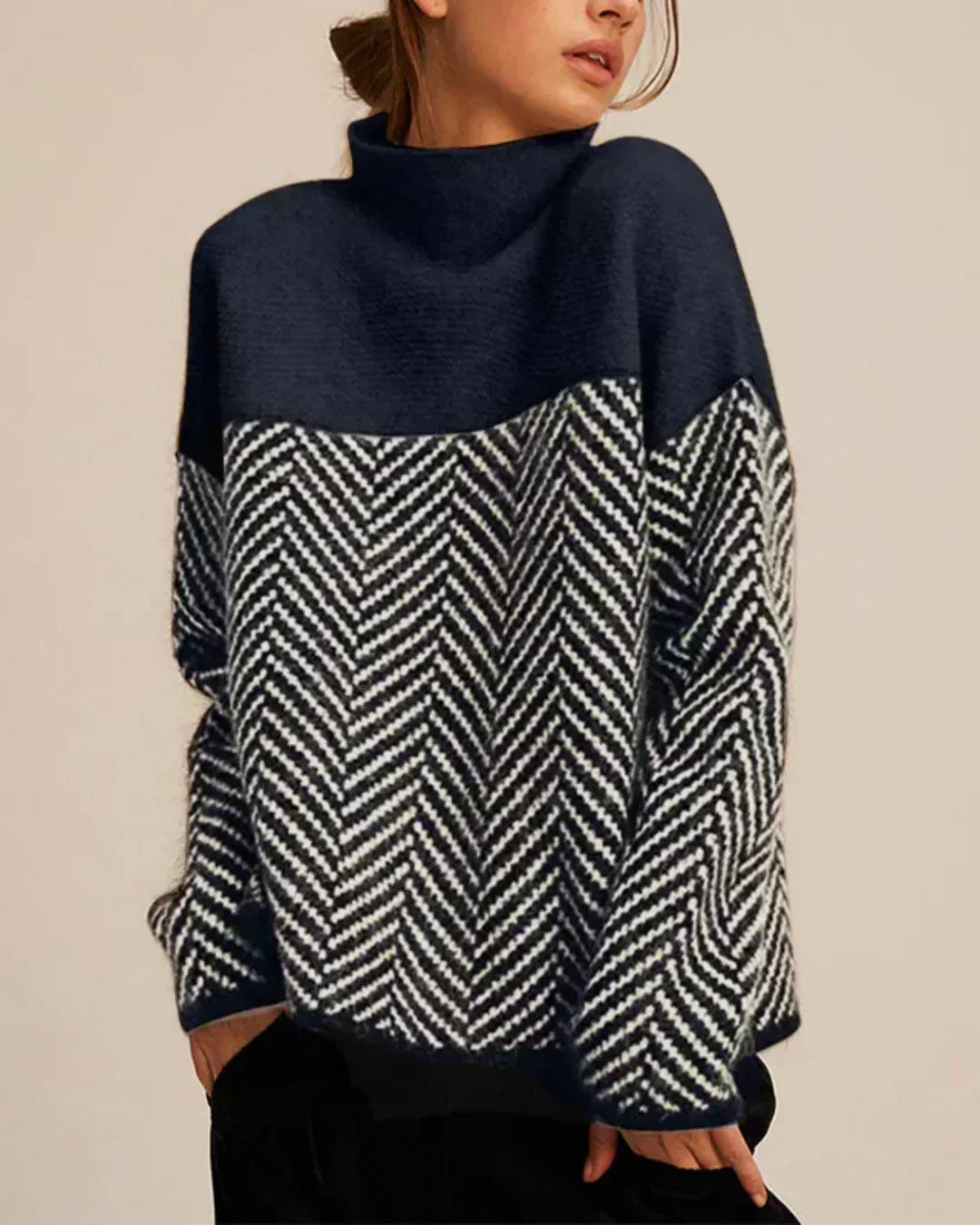 Norah | Suéter de algodón con cuello alto
