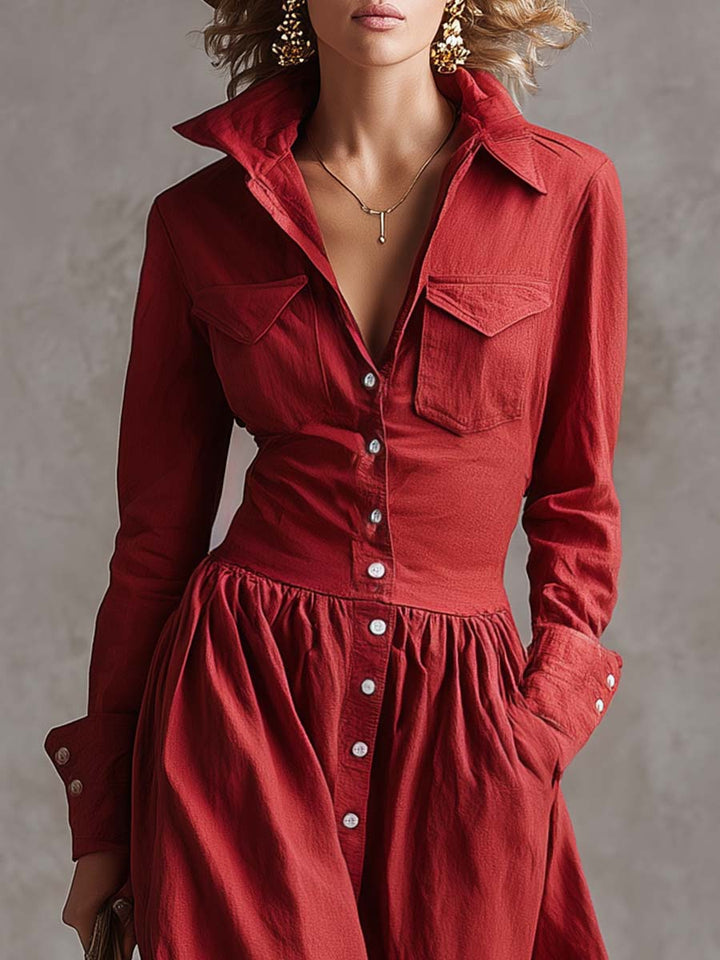 Priscila | Vestido Midi Camisero Clásico