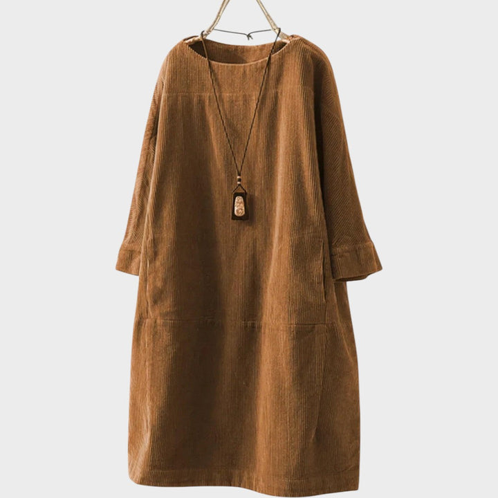 Delia | Vestido de Pana con Mangas 3/4